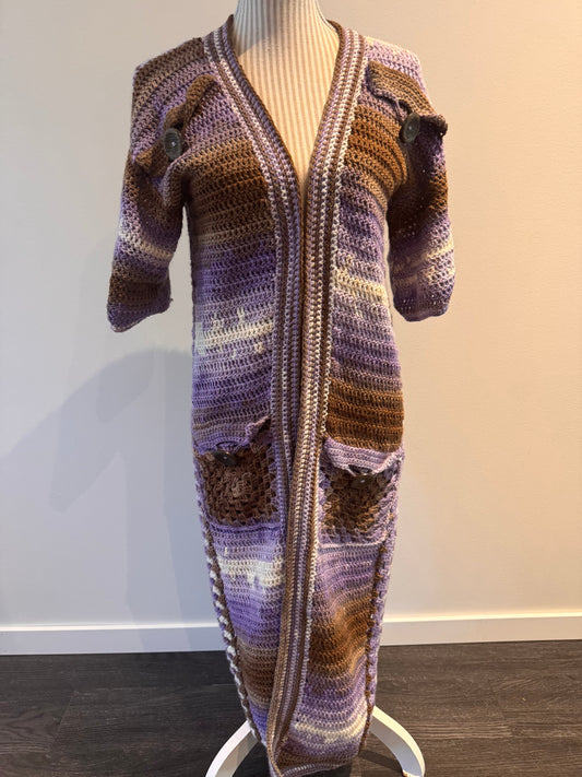CROCHET LONG ROBE - HEATH AND EARTH