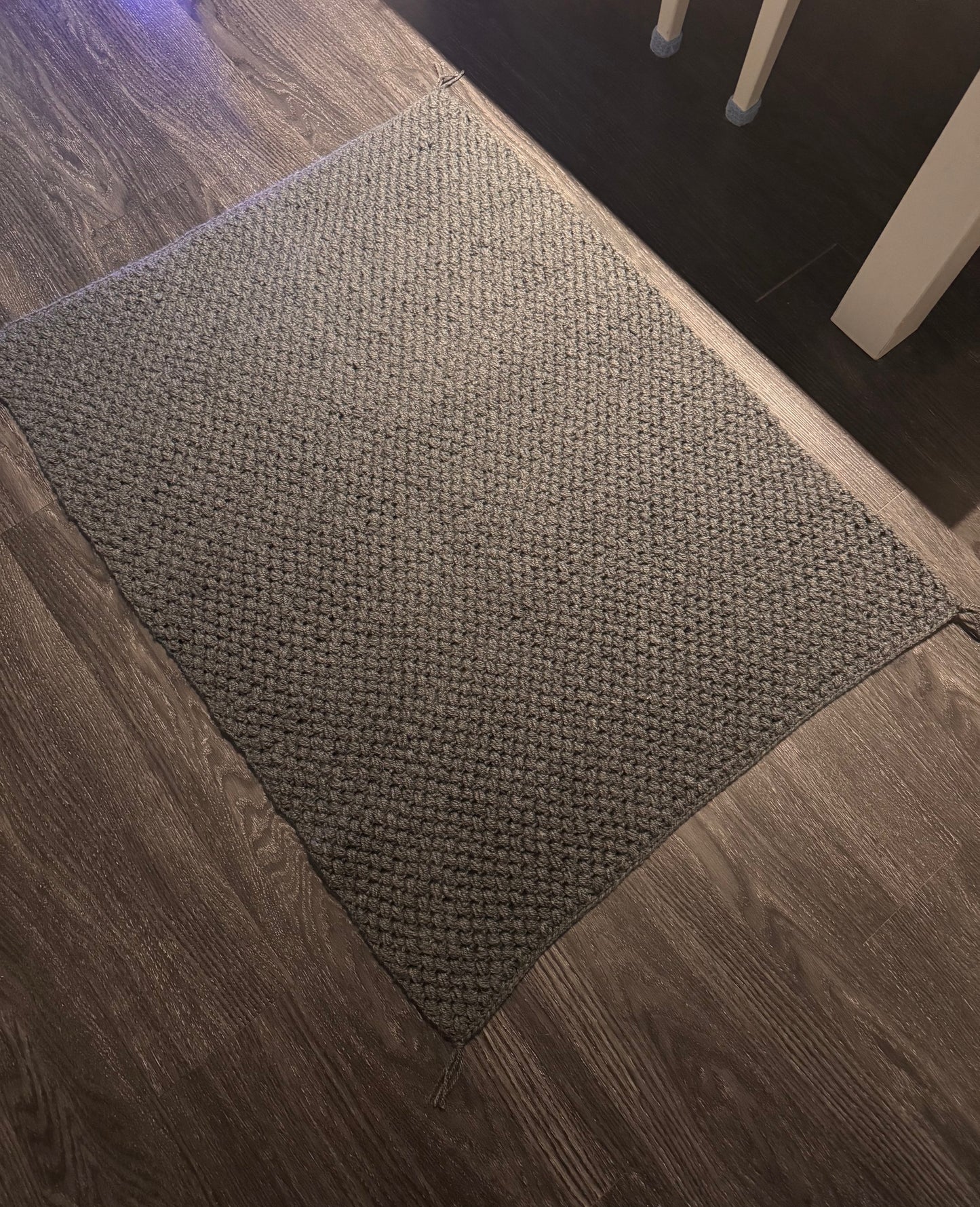 DARK GRAY CROCHET BLANKET